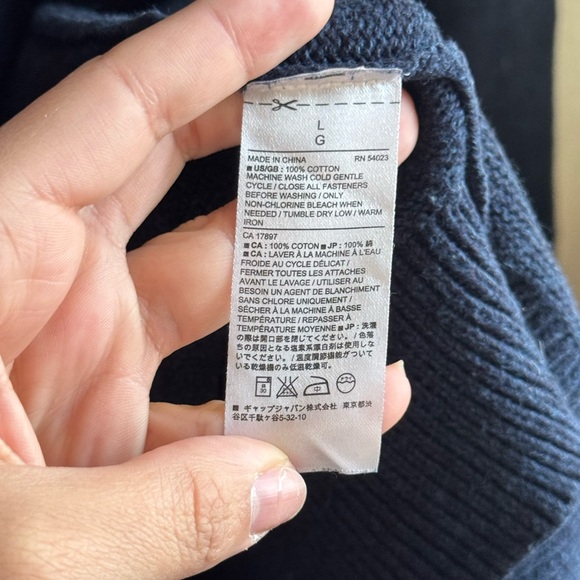 Men's Navy Sweater with Shawl Collar - Picture 4 of 5